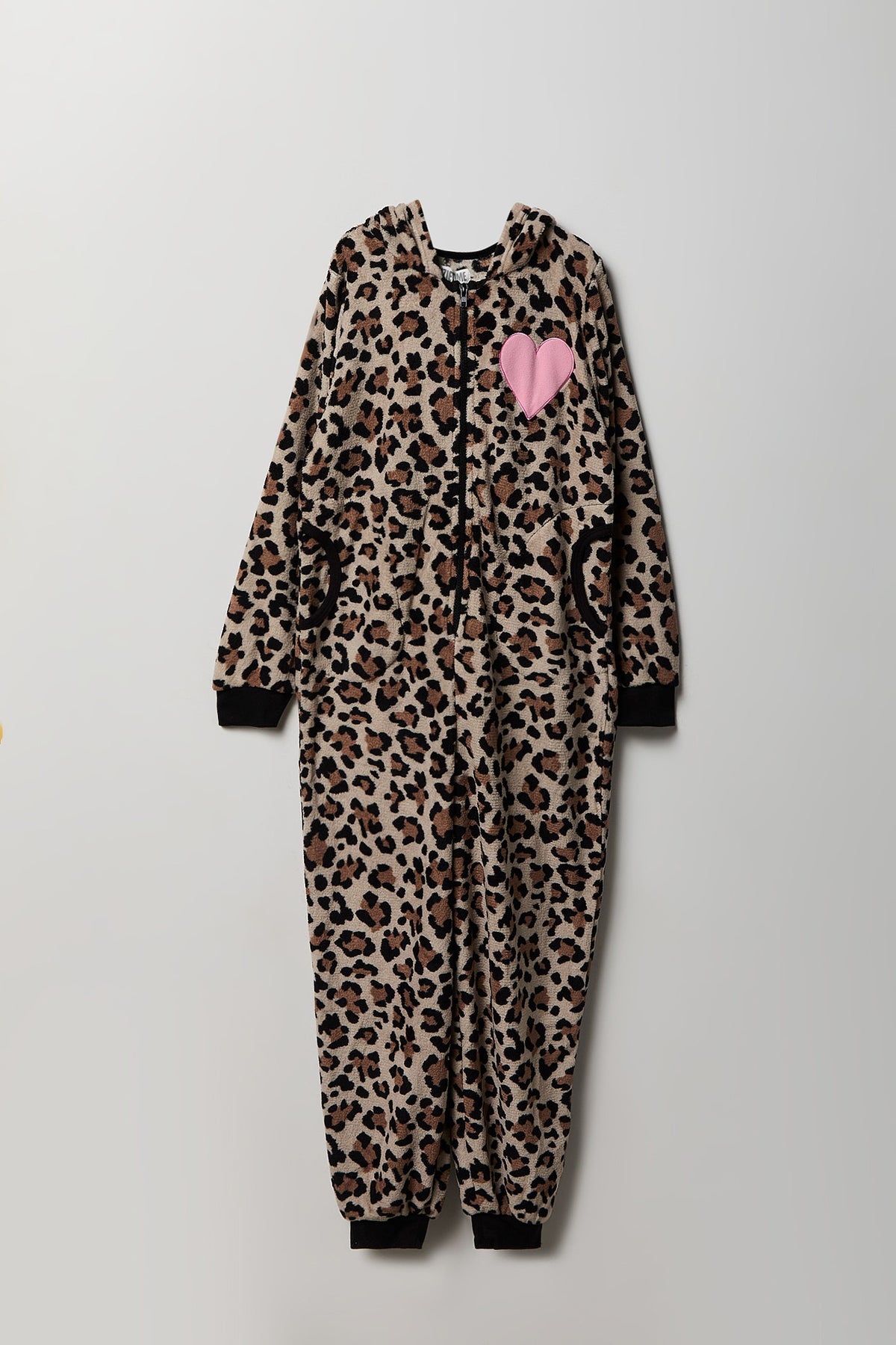 Alt View 2. Kids 3D Cheetah Plush Onesie - Leopard