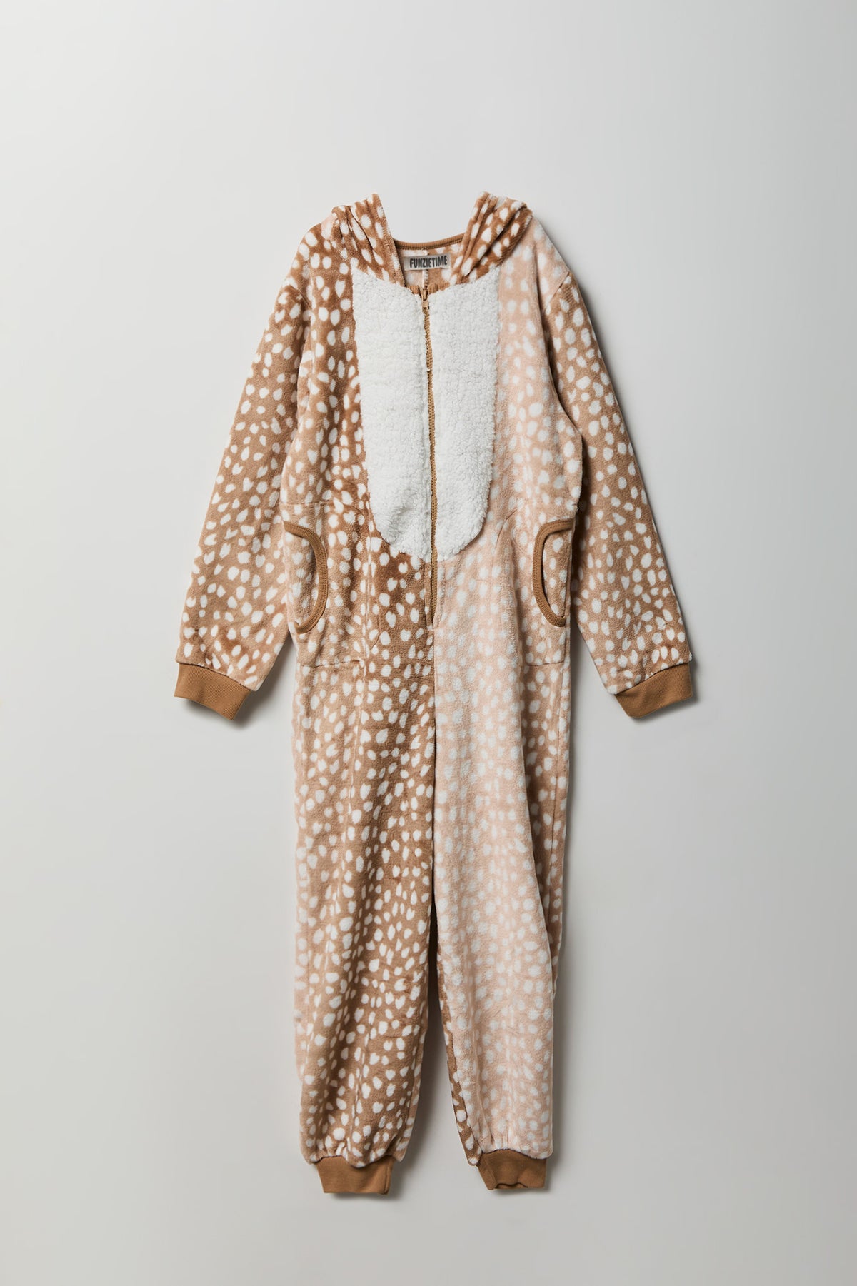 Alt View 2. Kids 3D Deer Plush Onesie - Brown