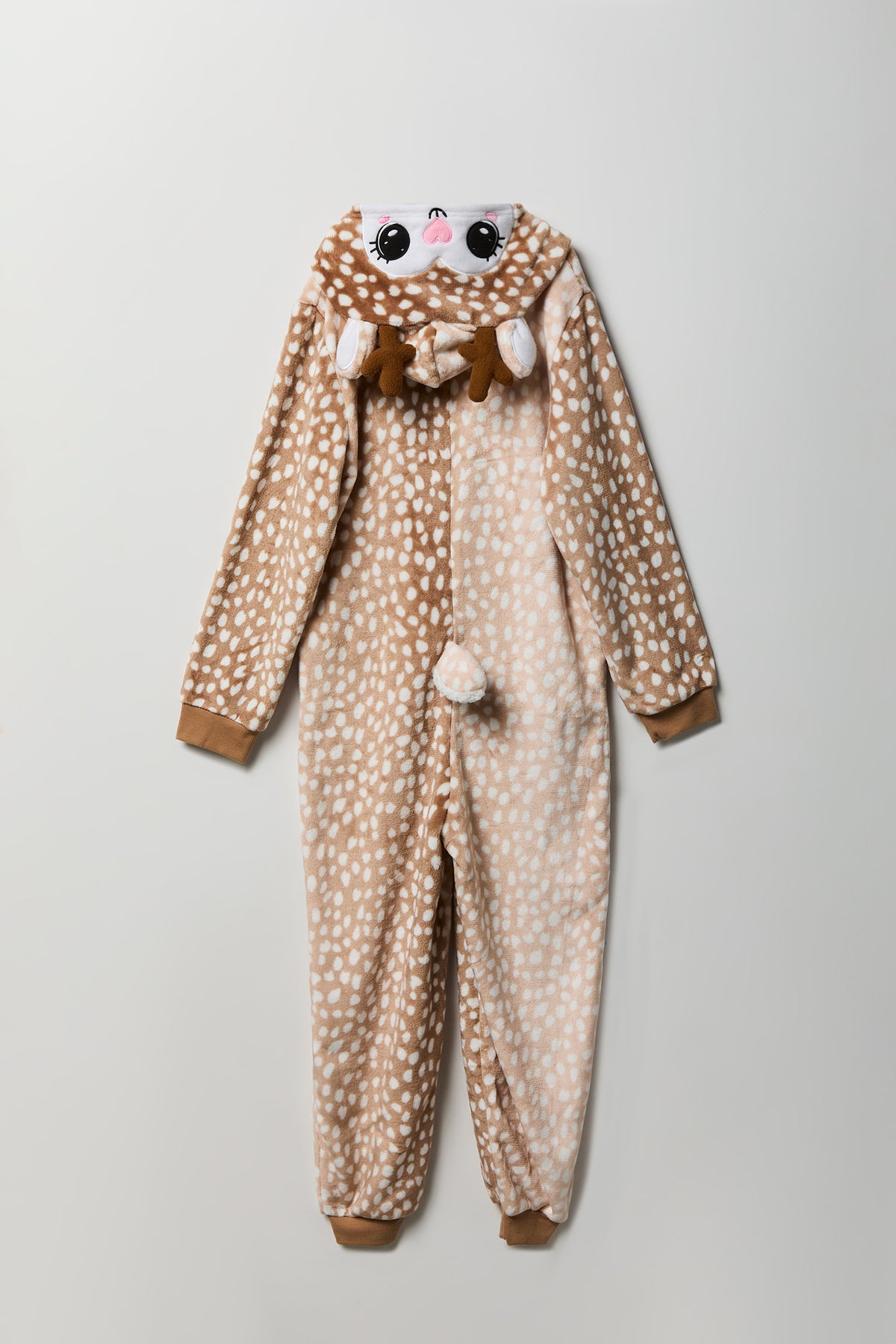 Alt View 3. Kids 3D Deer Plush Onesie - Brown