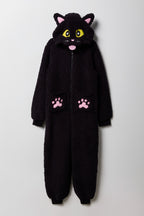 Combinaison en Sherpa Chat 3D pour enfant