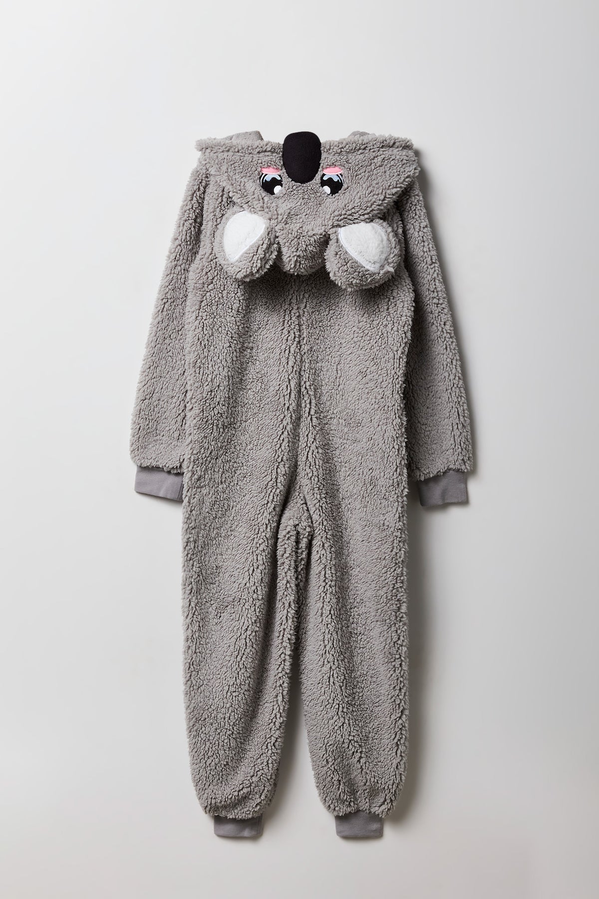 Alt View 3. Kids 3D Koala Sherpa Onesie - Grey Blue