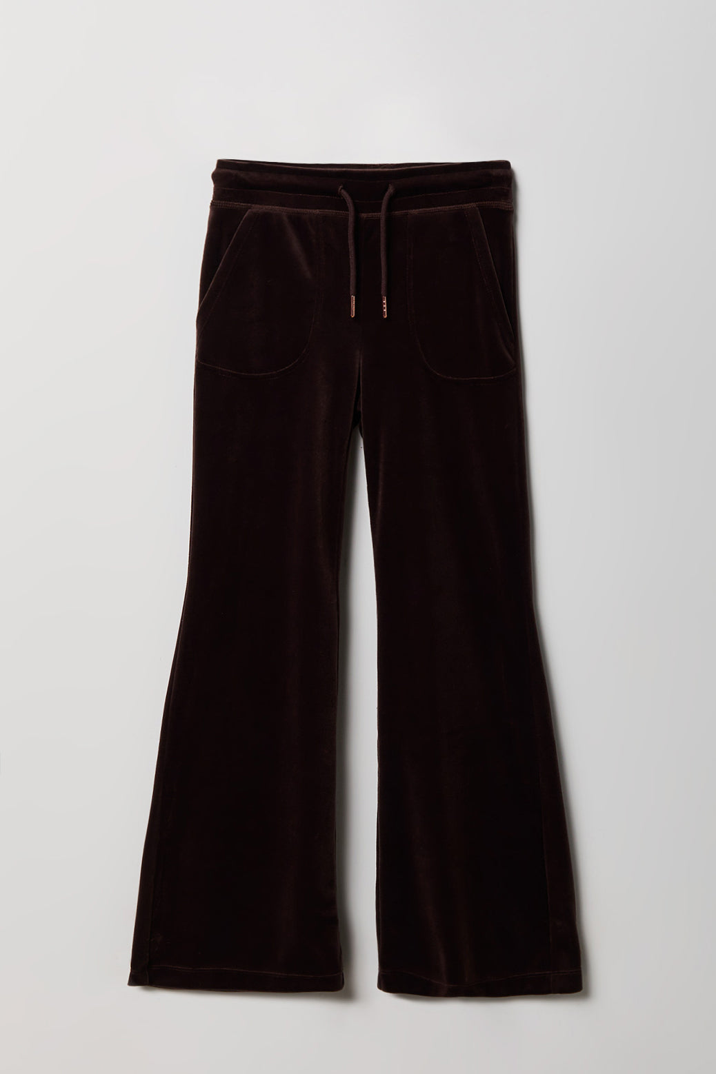 Girls Velour Pant - Brown
