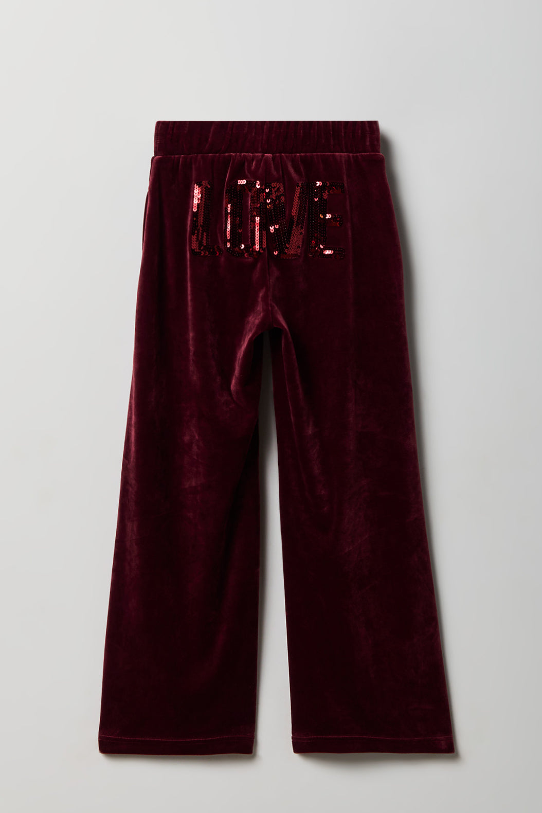 Pantalon à jambe large en velours avec pierres du Rhin pour fille