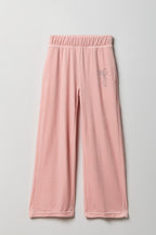 Pantalon à jambe large en velours avec pierres du Rhin pour fille