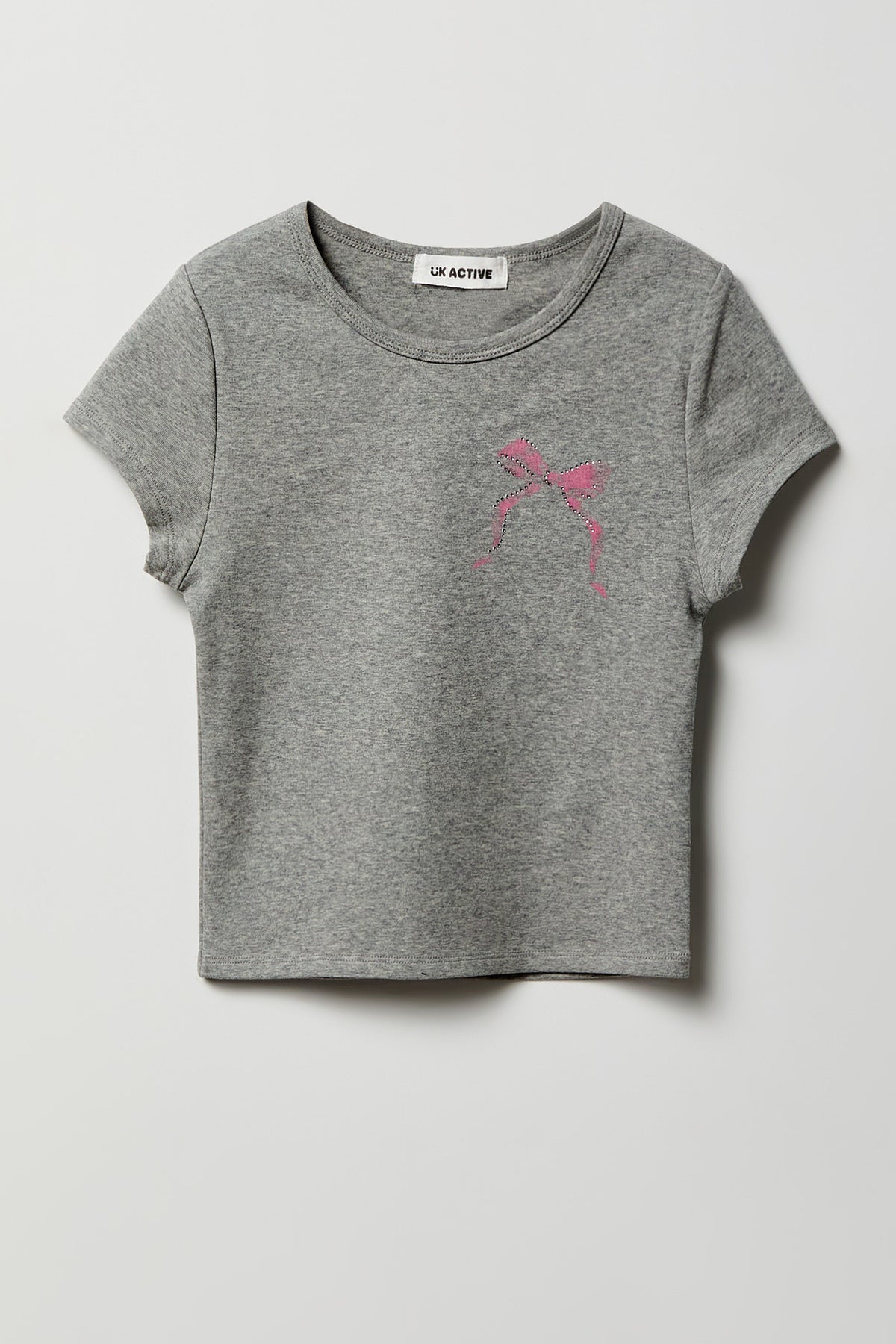 Girls Active Graphic T-Shirt - Heather Grey