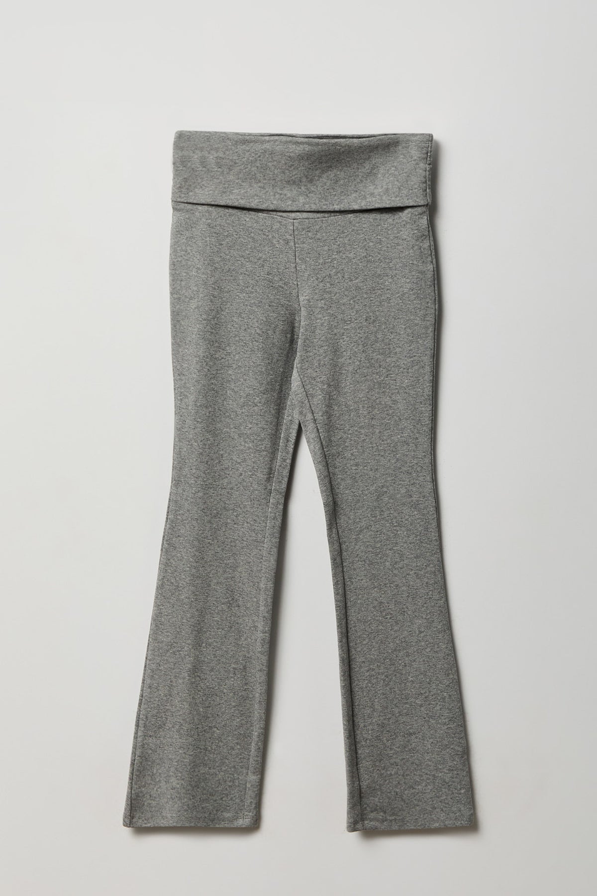 Girls Active Foldover Waist Flare Leg Pant - Heather Grey