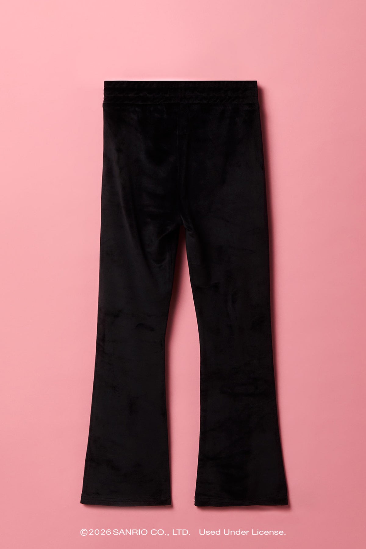 Alt View 2. Kuromi™ Girls Embroidered Velour Flare Pant - Black