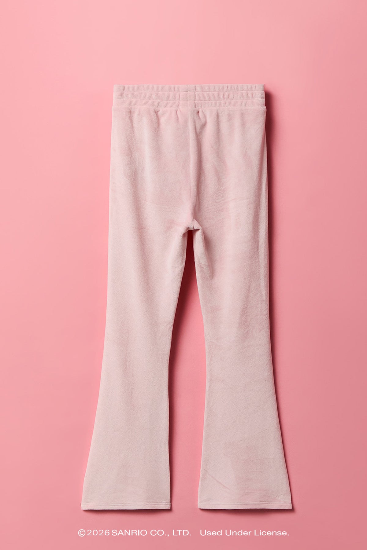 Alt View 2. My Melody™ Girls Embroidered Velour Flare Pant - Light Pink