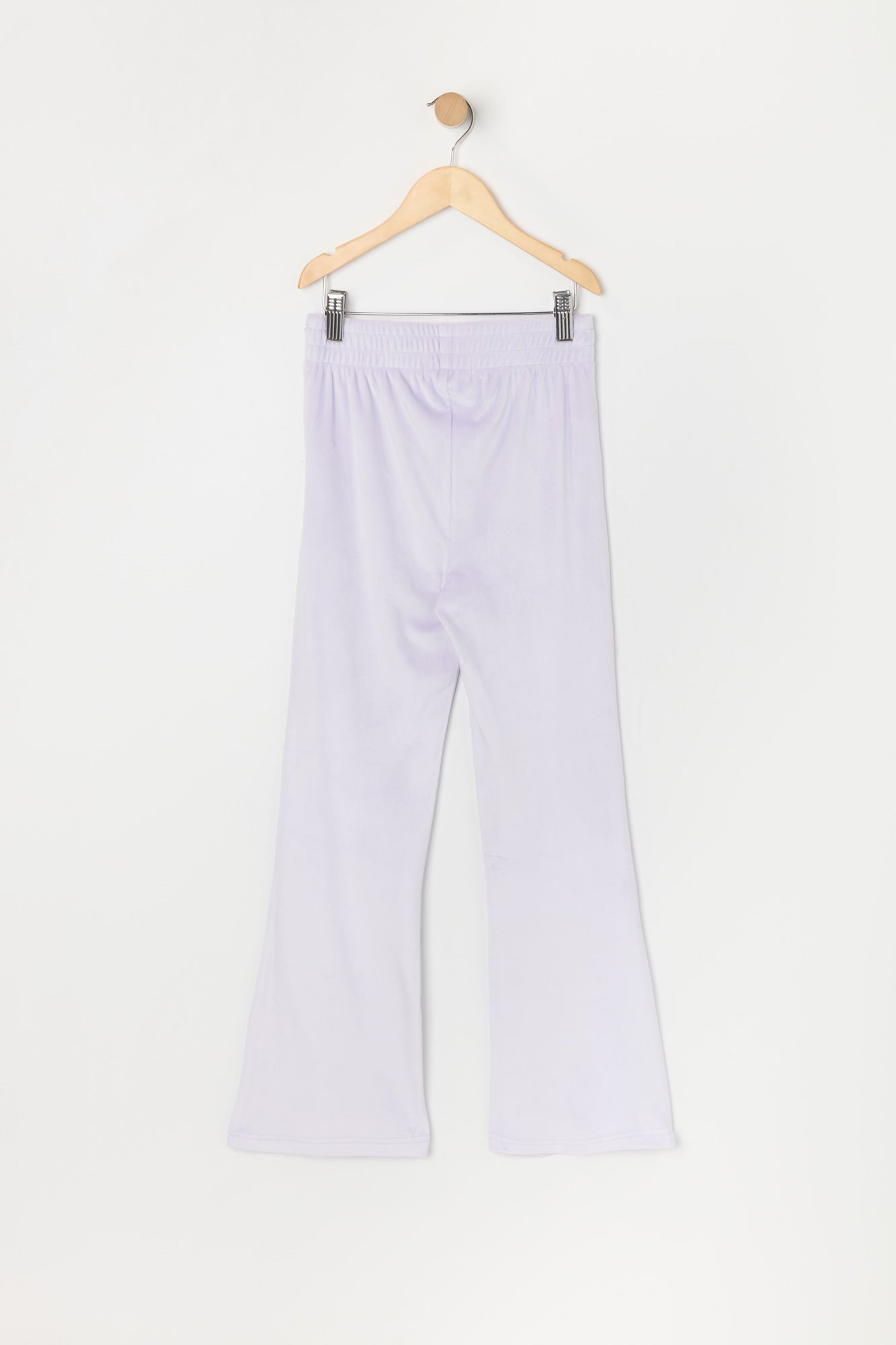 Pantalon à jambe évasée en velours imprimé Ange avec pierres du Rhin pour fille