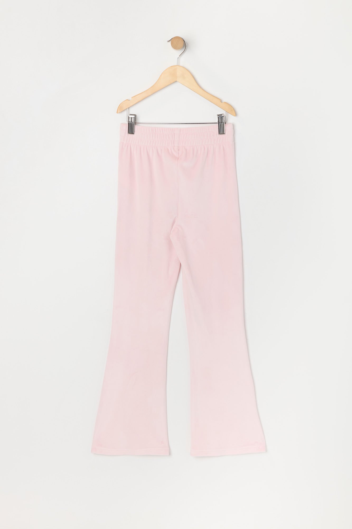 Pantalon à jambe évasée en velours imprimé Princesse avec pierres du Rhin pour fille