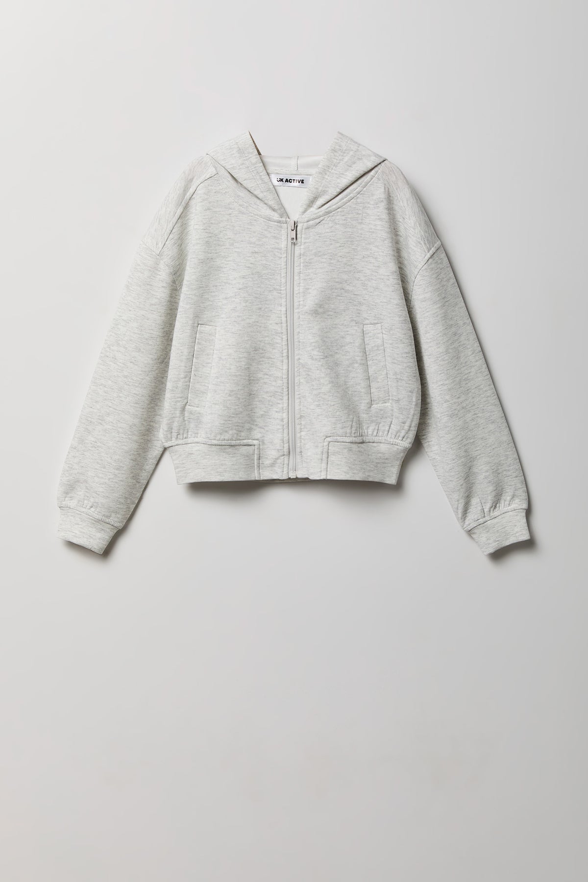 Girls Active Scuba Boxy Zip-Up Hoodie - Heather Grey