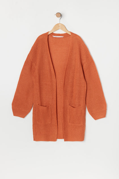 Girls Waffle Knit Cardigan