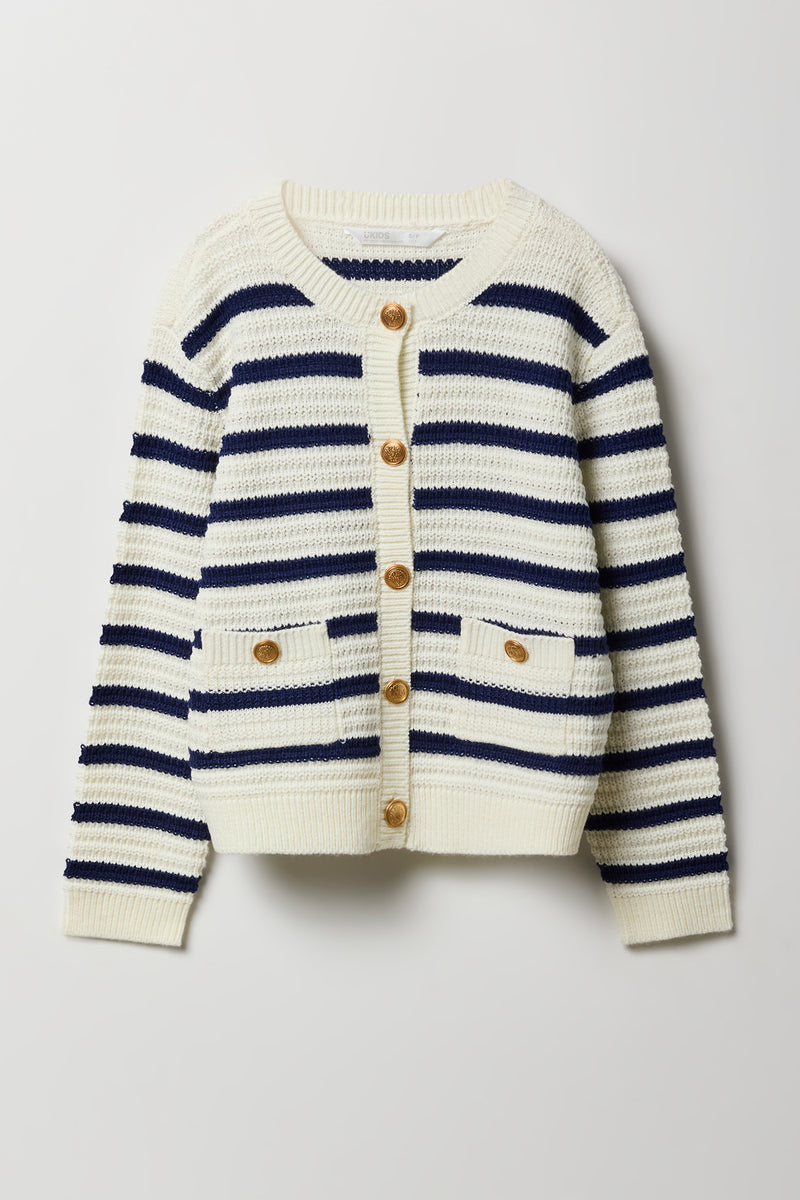 Cardigan en tricot boutonné pour filles