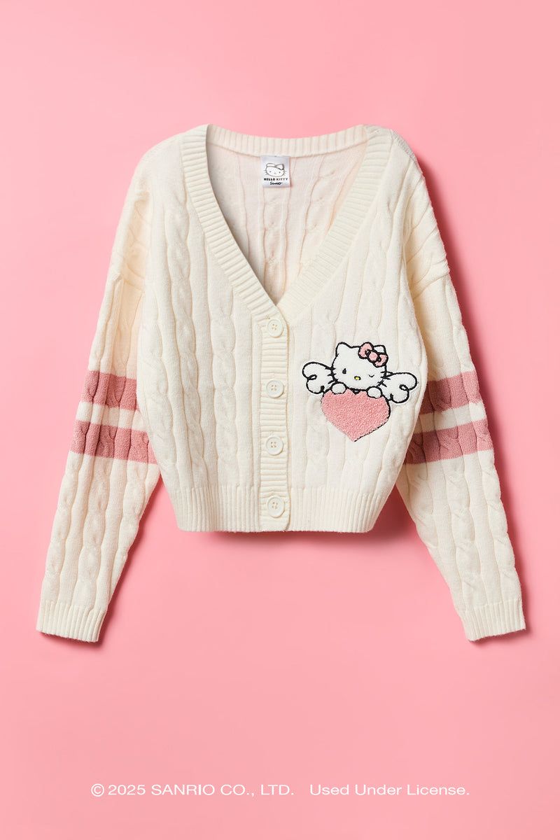 Hello Kitty® Girls Cable Knit Cardigan