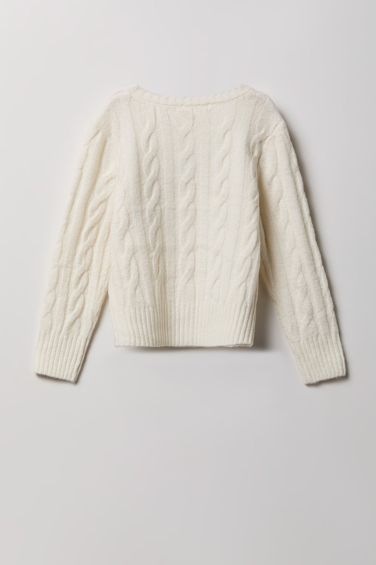 Vue alternative 2. Cardigan boutonné en tricot torsadé pelucheux pour fille