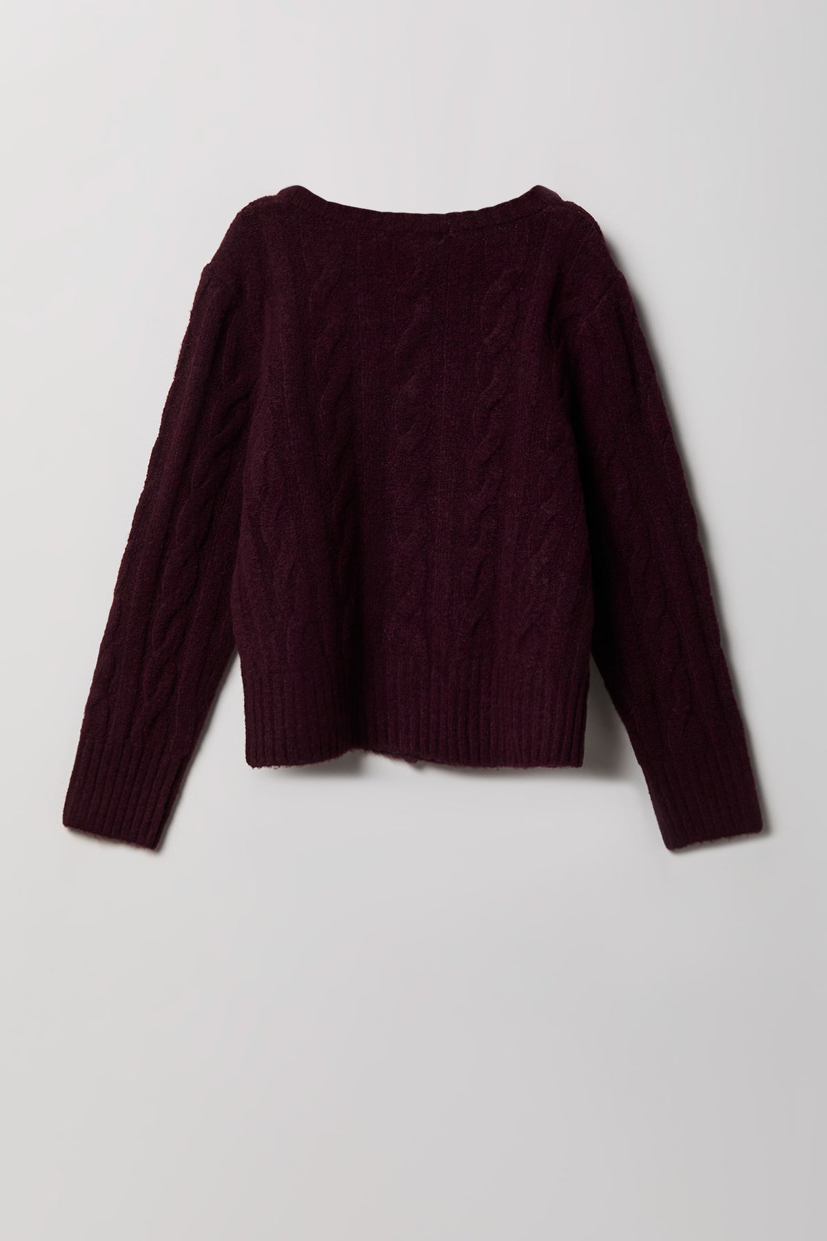 Vue alternative 2. Cardigan boutonné en tricot torsadé pelucheux pour fille
