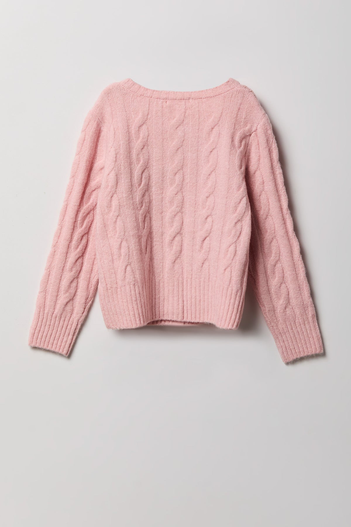 Vue alternative 2. Cardigan boutonné en tricot torsadé pelucheux pour fille