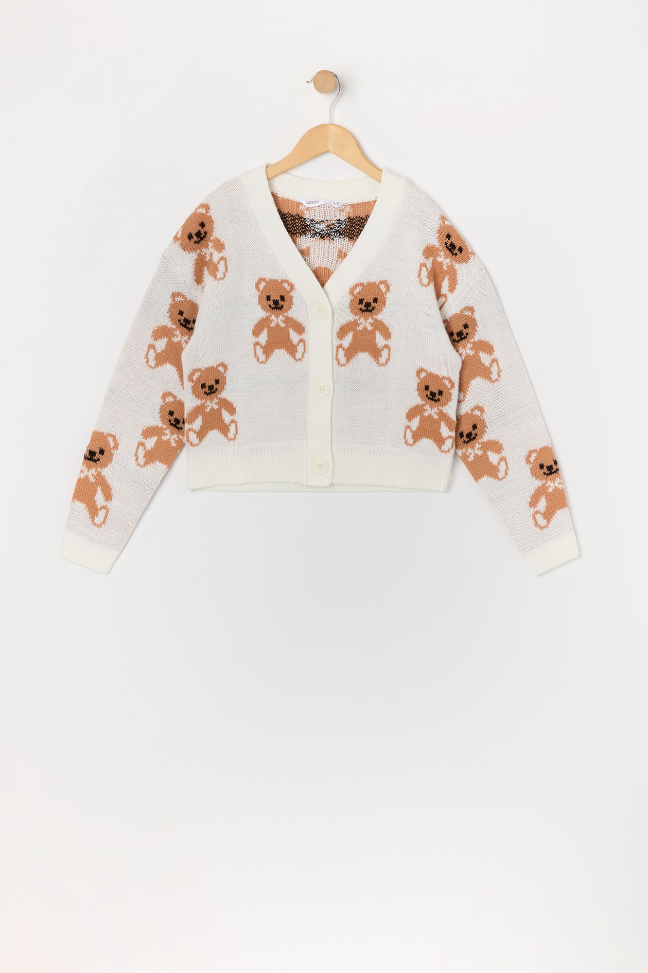 Girls Teddy Knit Button-Up Sweater