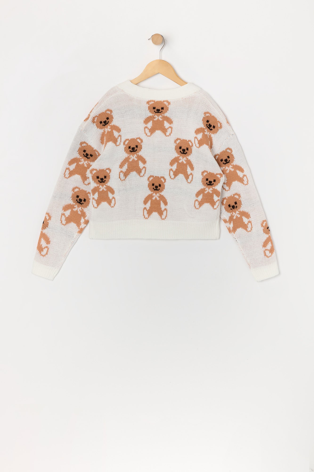 Girls Teddy Knit Button-Up Sweater