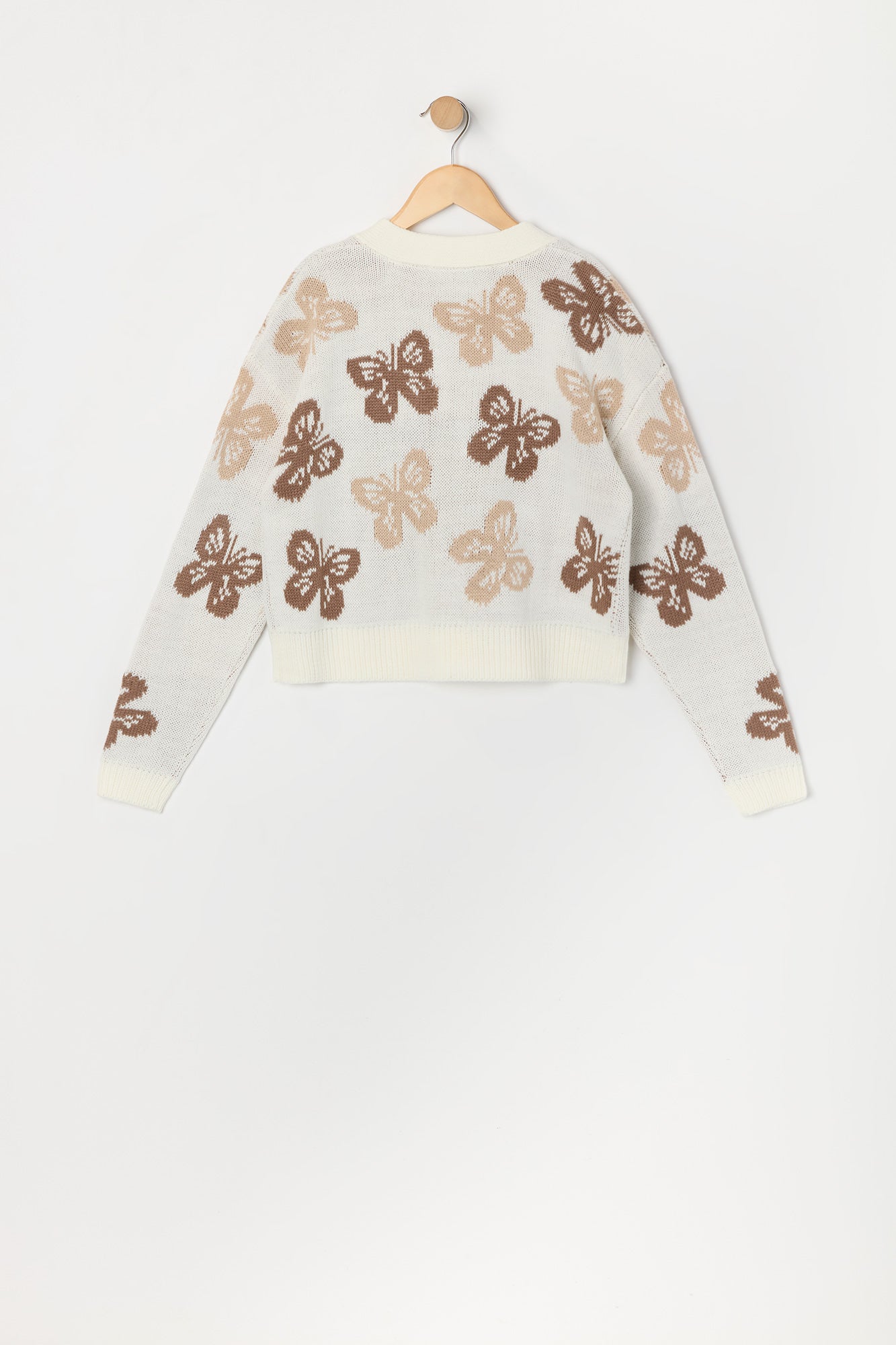 Cardigan boutonné en tricot avec motif pour fille