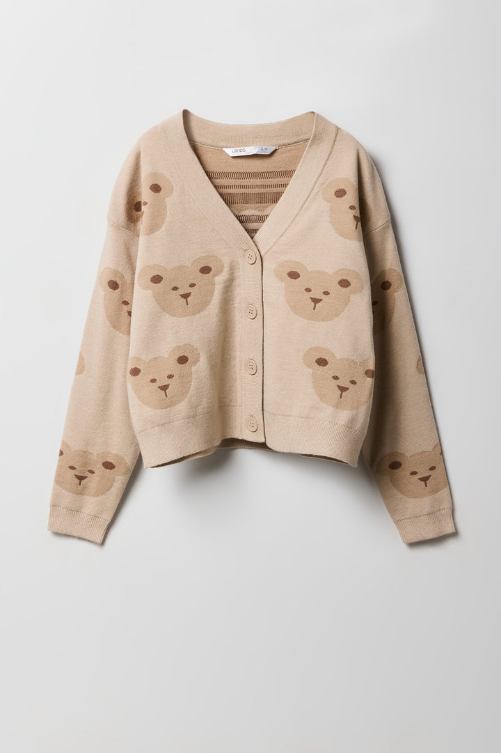 Cardigan en tricot de jacquard pour fille