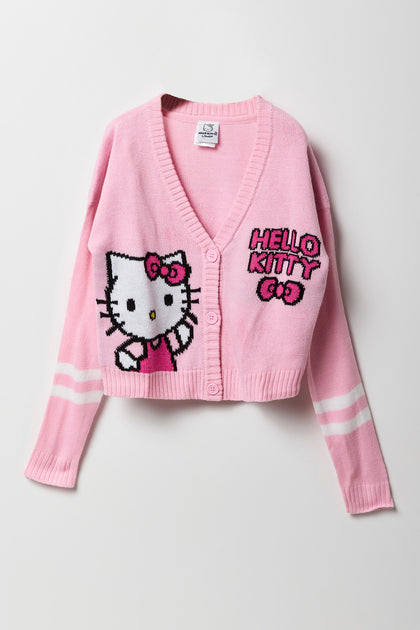 Girls Hello Kitty Knit Cardigan