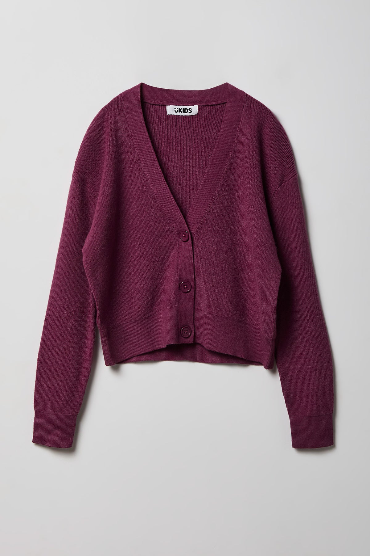 Cardigan boutonné à encolure en V pour fille