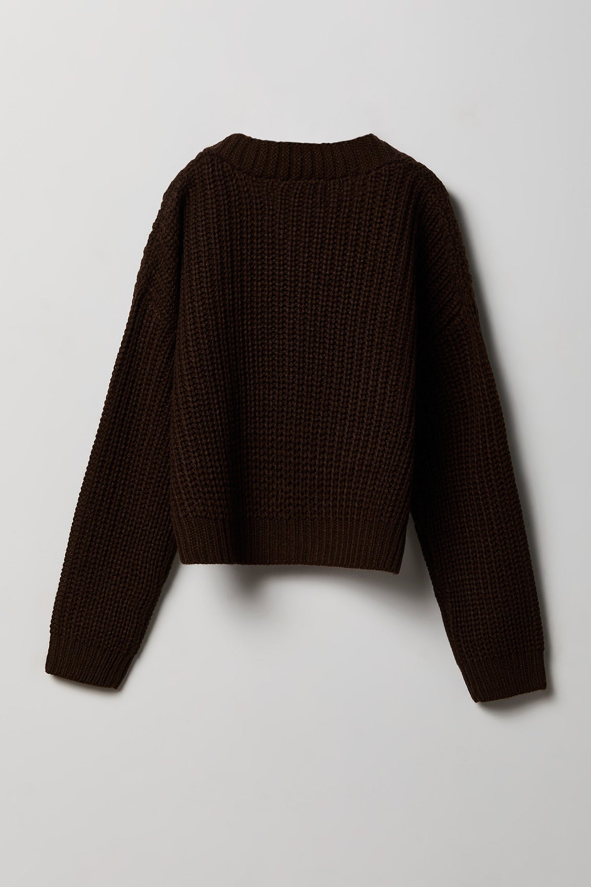Alt View 2. Girls Button-Up Knit Cardigan - Brown