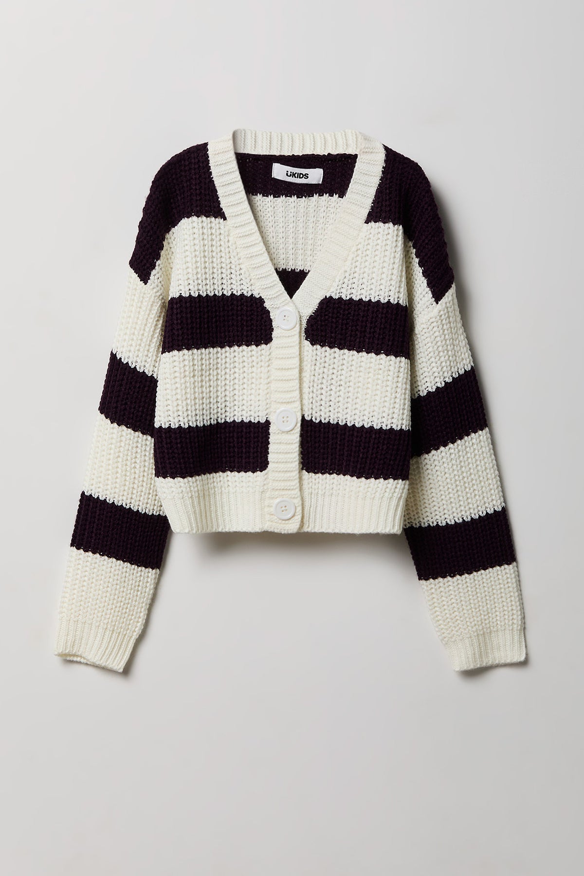 Girls Button-Up Knit Cardigan - Ivory