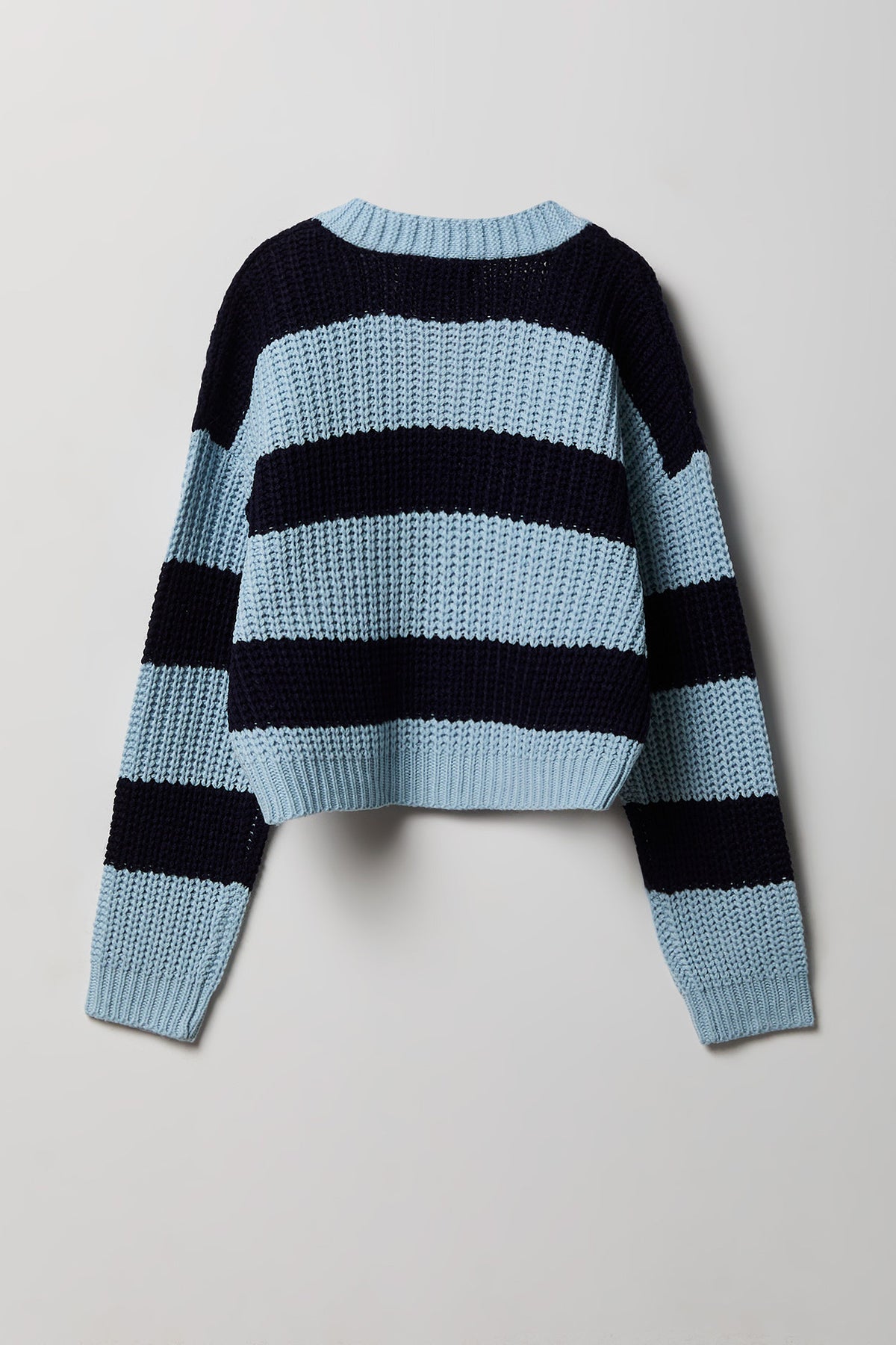 Alt View 2. Girls Button-Up Knit Cardigan - Navy