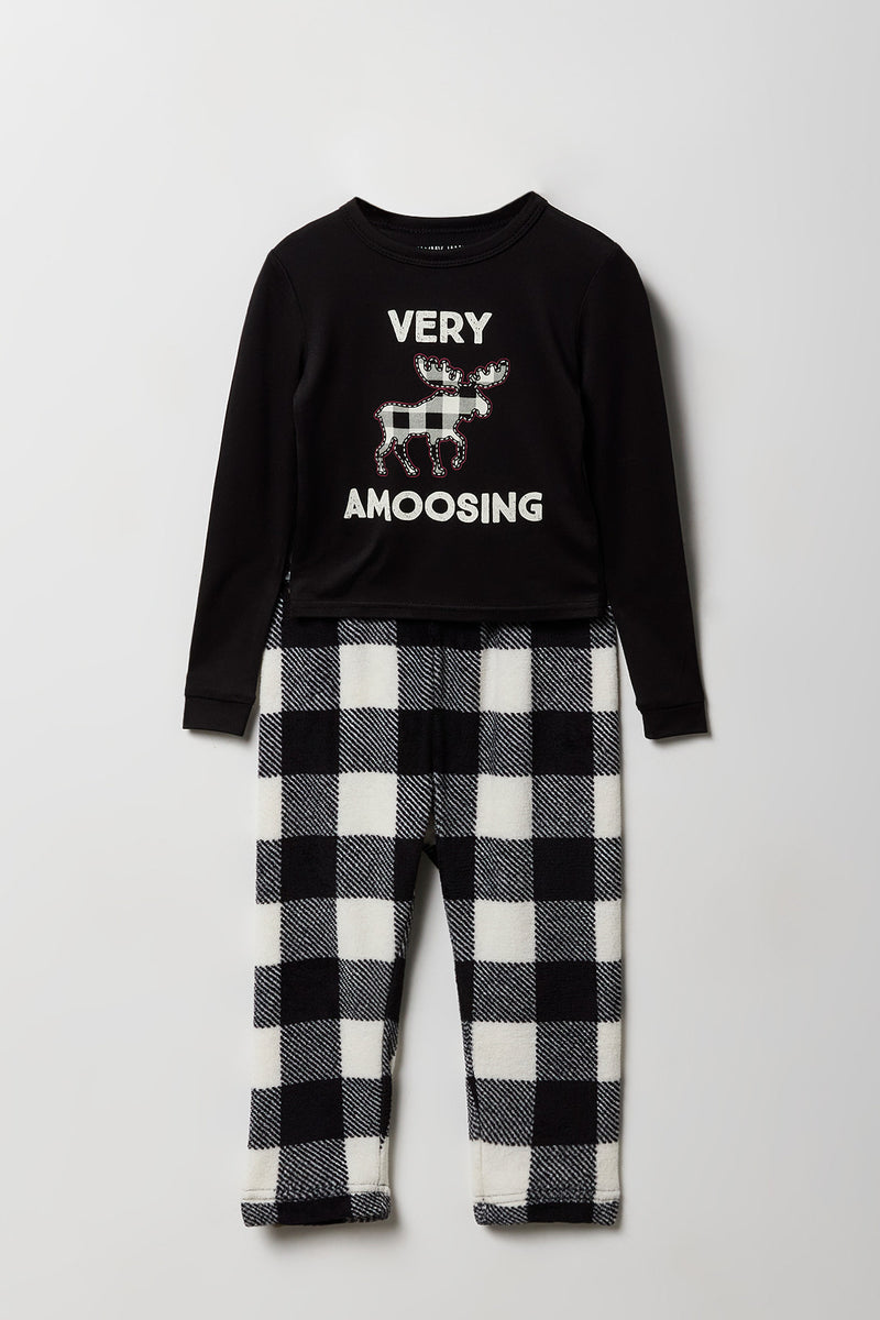 Ensemble deux-pièces Pyjamas de famille à imprimé Moosing Around pour tout-petit
