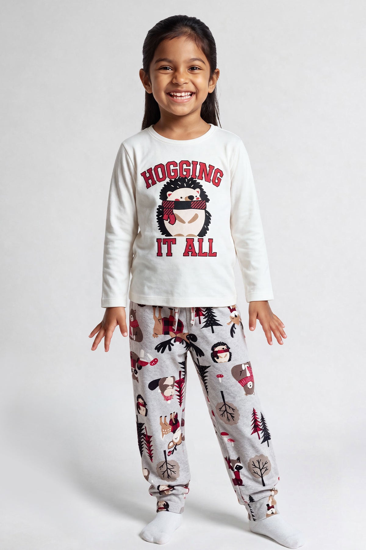 Toddler Fammy Jammies Cabin Fever Pajama Set - Heather Grey