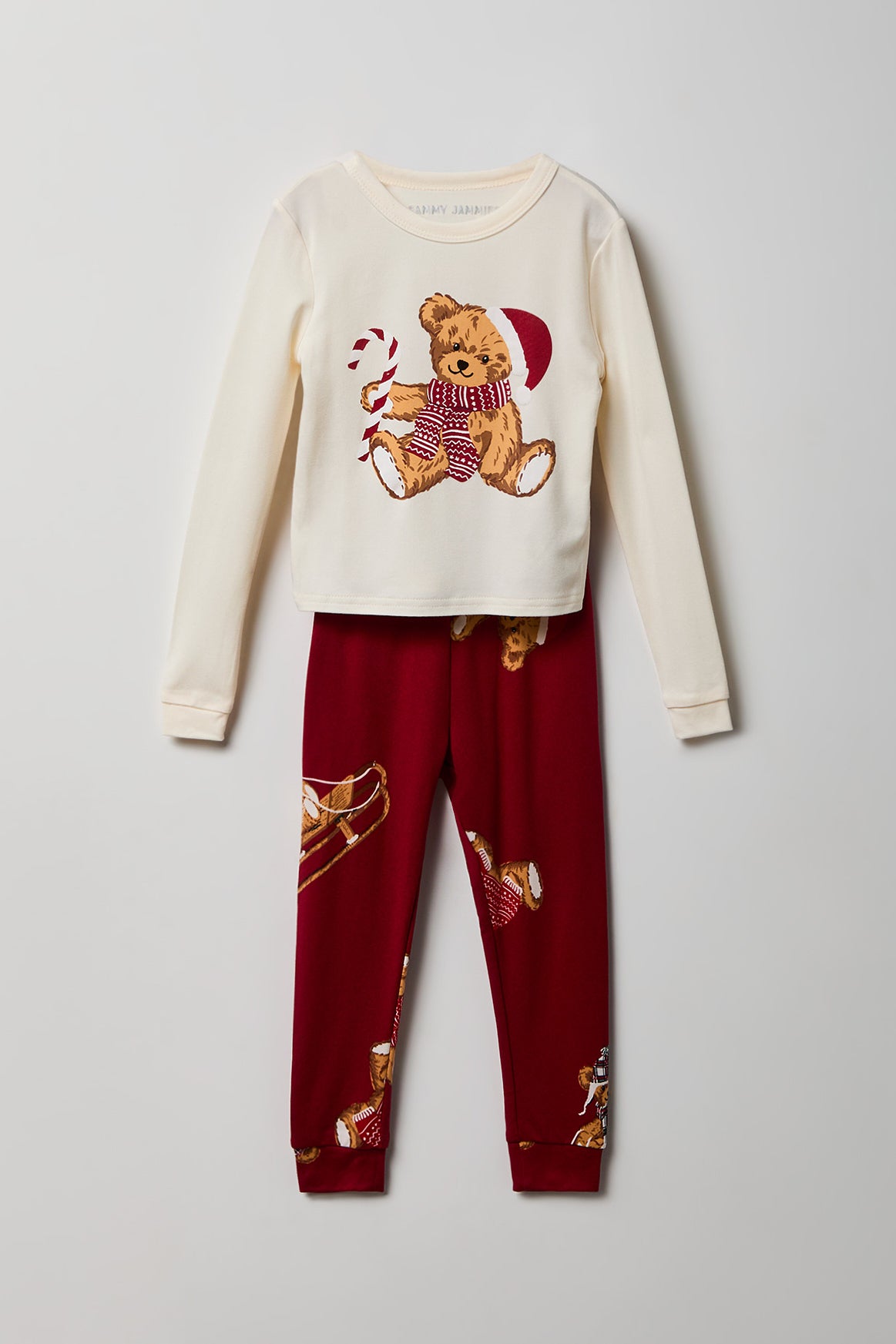 Toddler Beary Christmas Fammy Jammies Set - Red