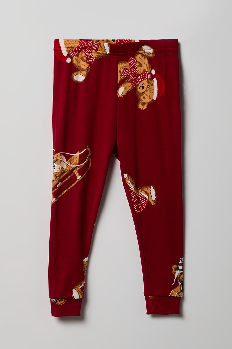 Alt View 4. Toddler Beary Christmas Fammy Jammies Set - Red