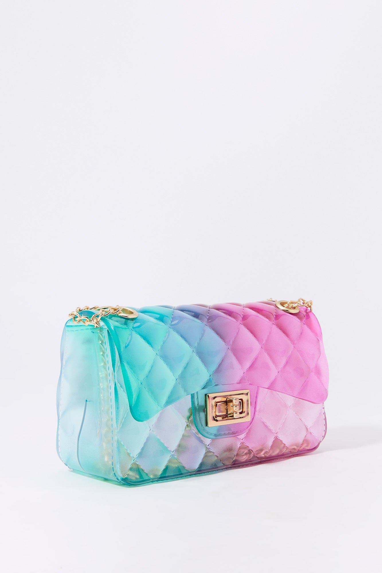 Quilted Rainbow Jelly Crossbody Purse
