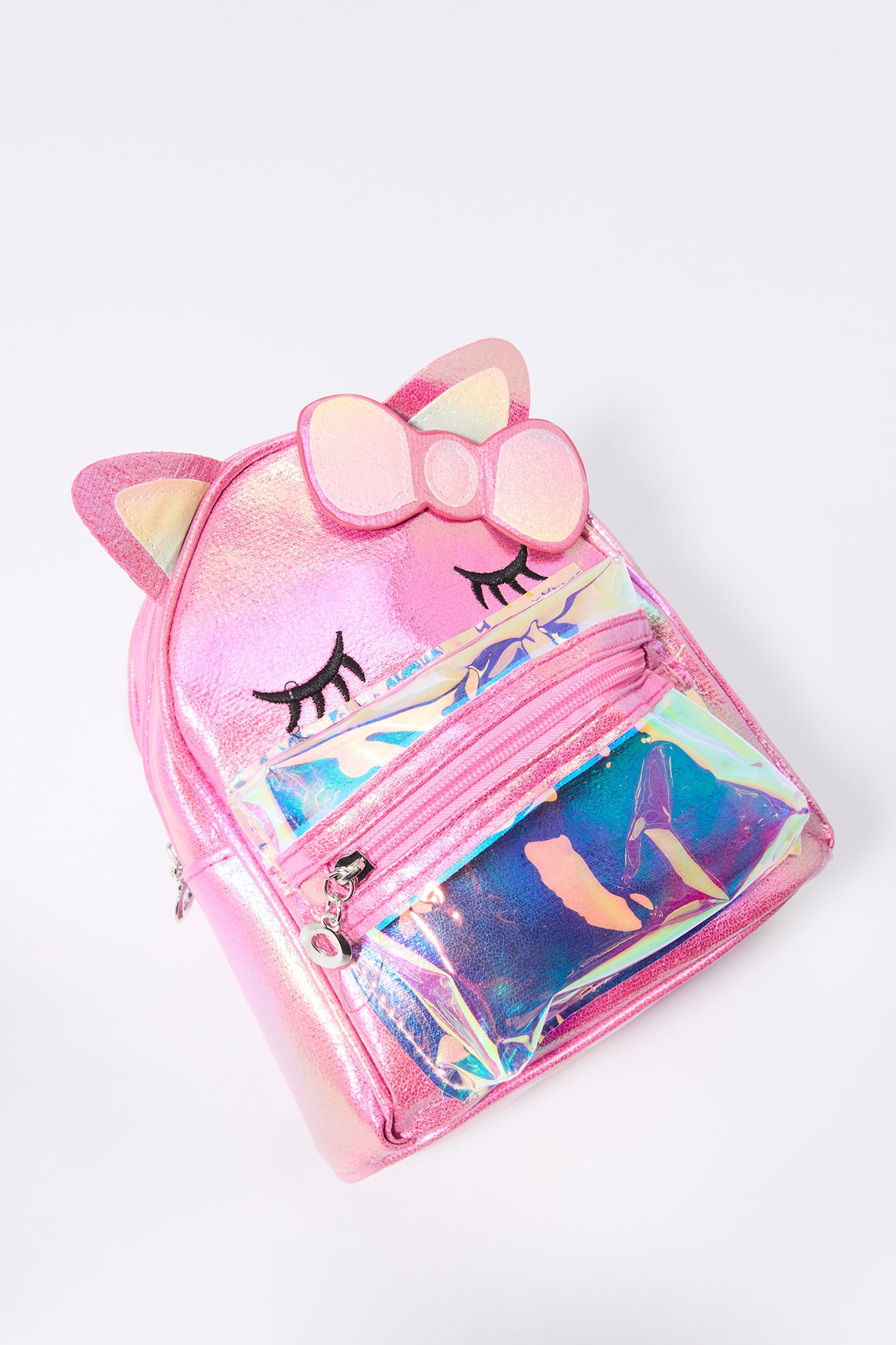 Girls 3D Kitty Iridescent Mini Backpack