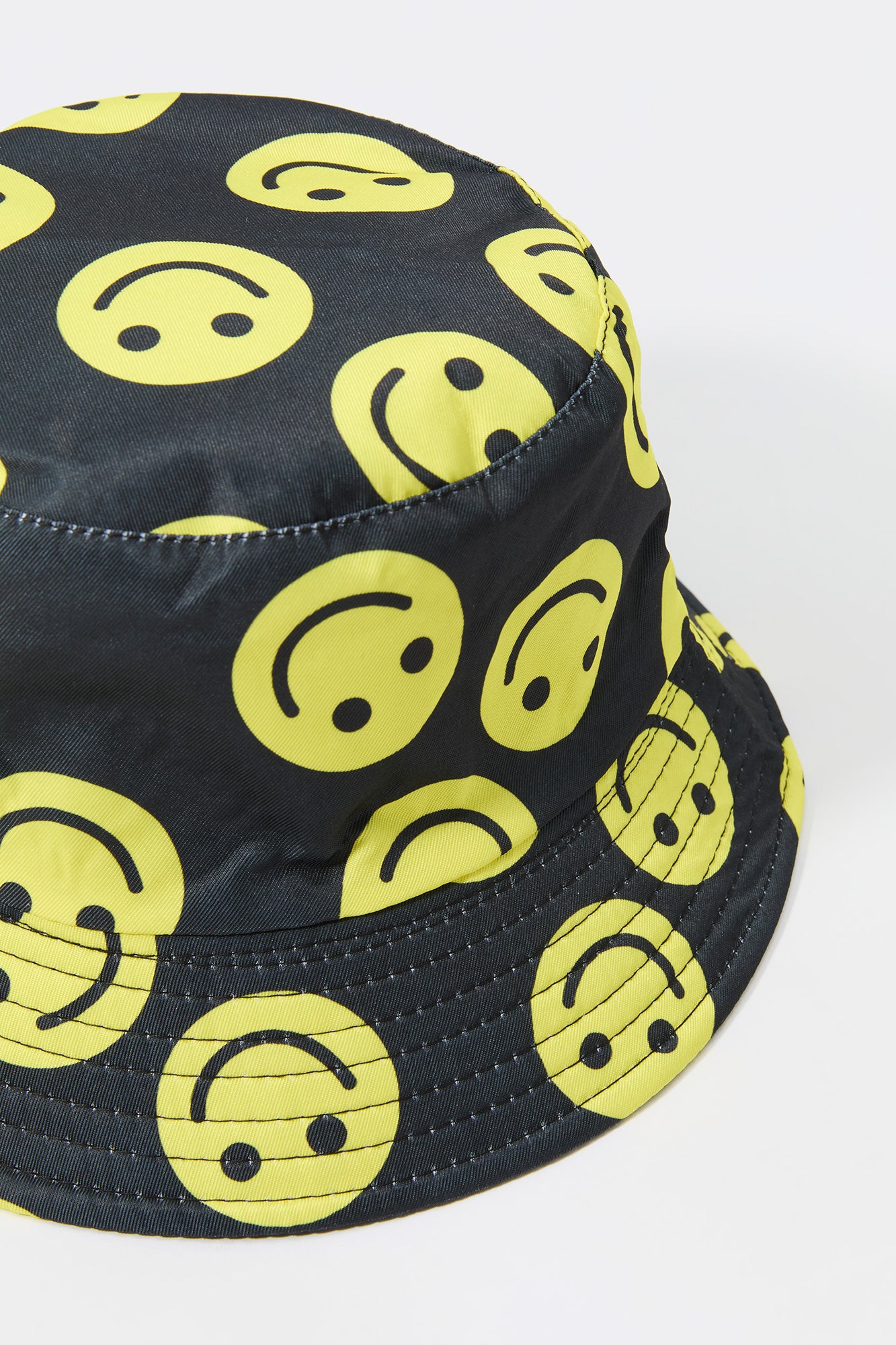 Girls Smiley Print Reversible Bucket Hat