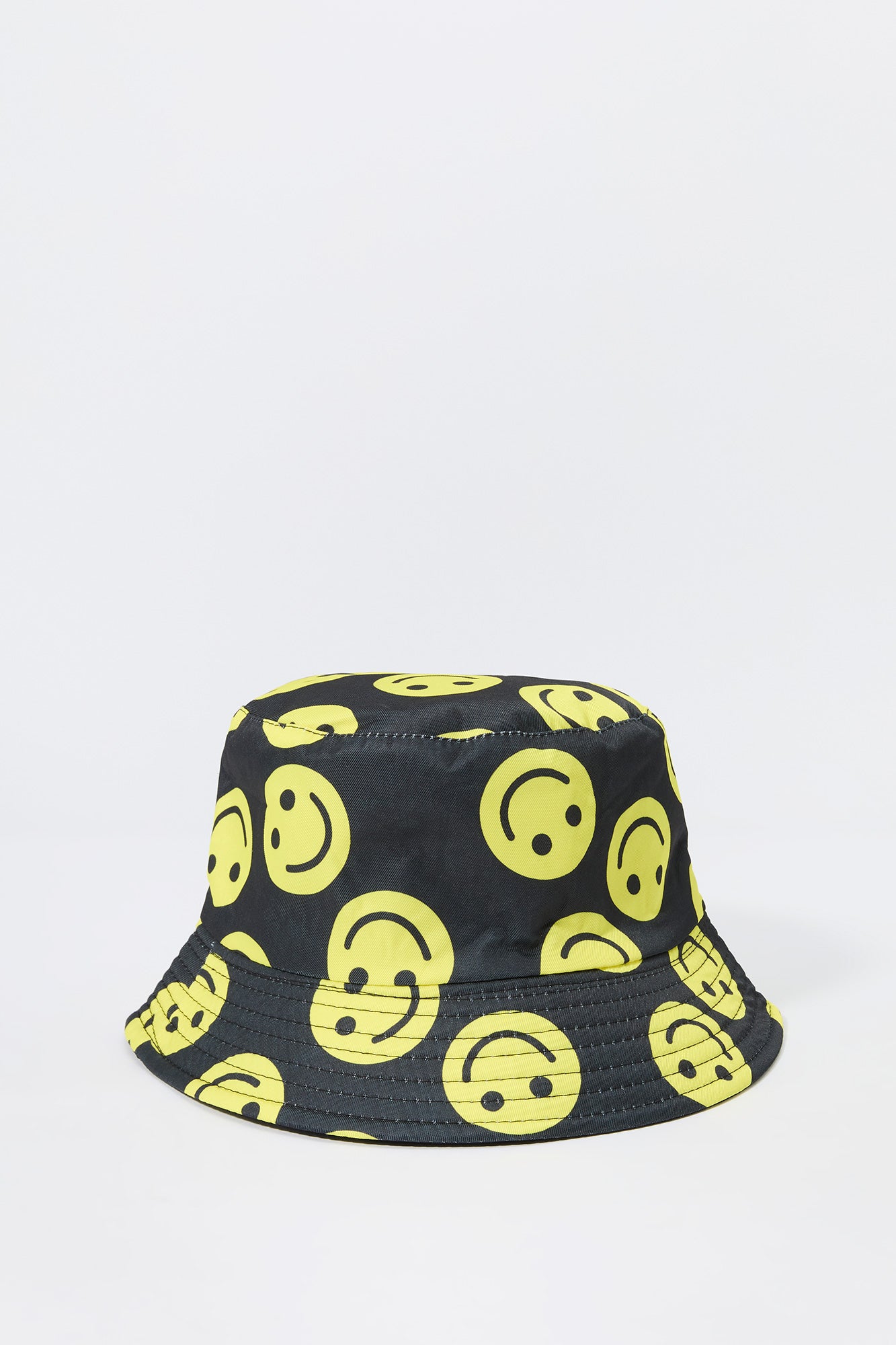 Girls Smiley Print Reversible Bucket Hat