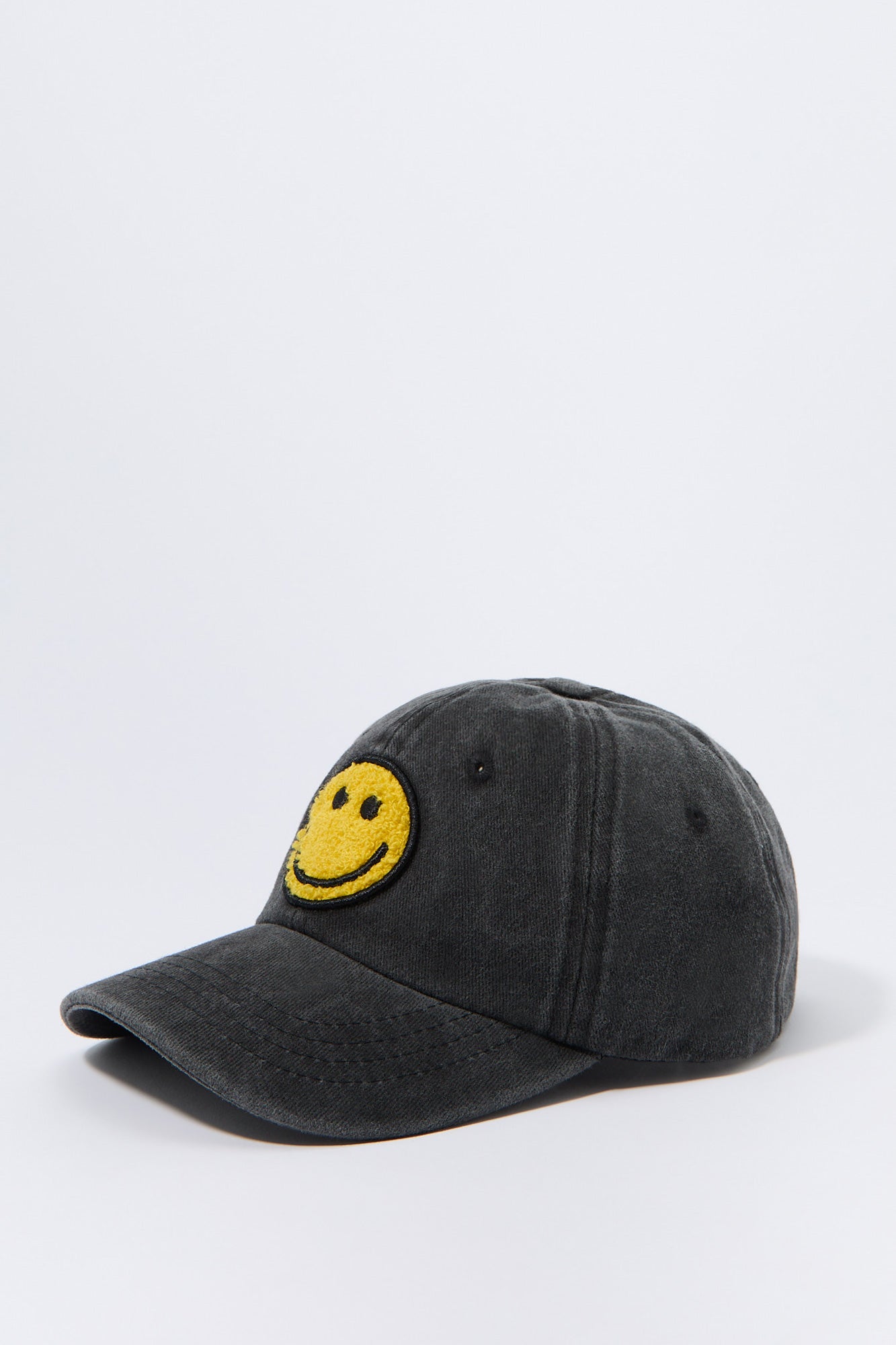 Girls Sherpa Smiley Face Baseball Hat