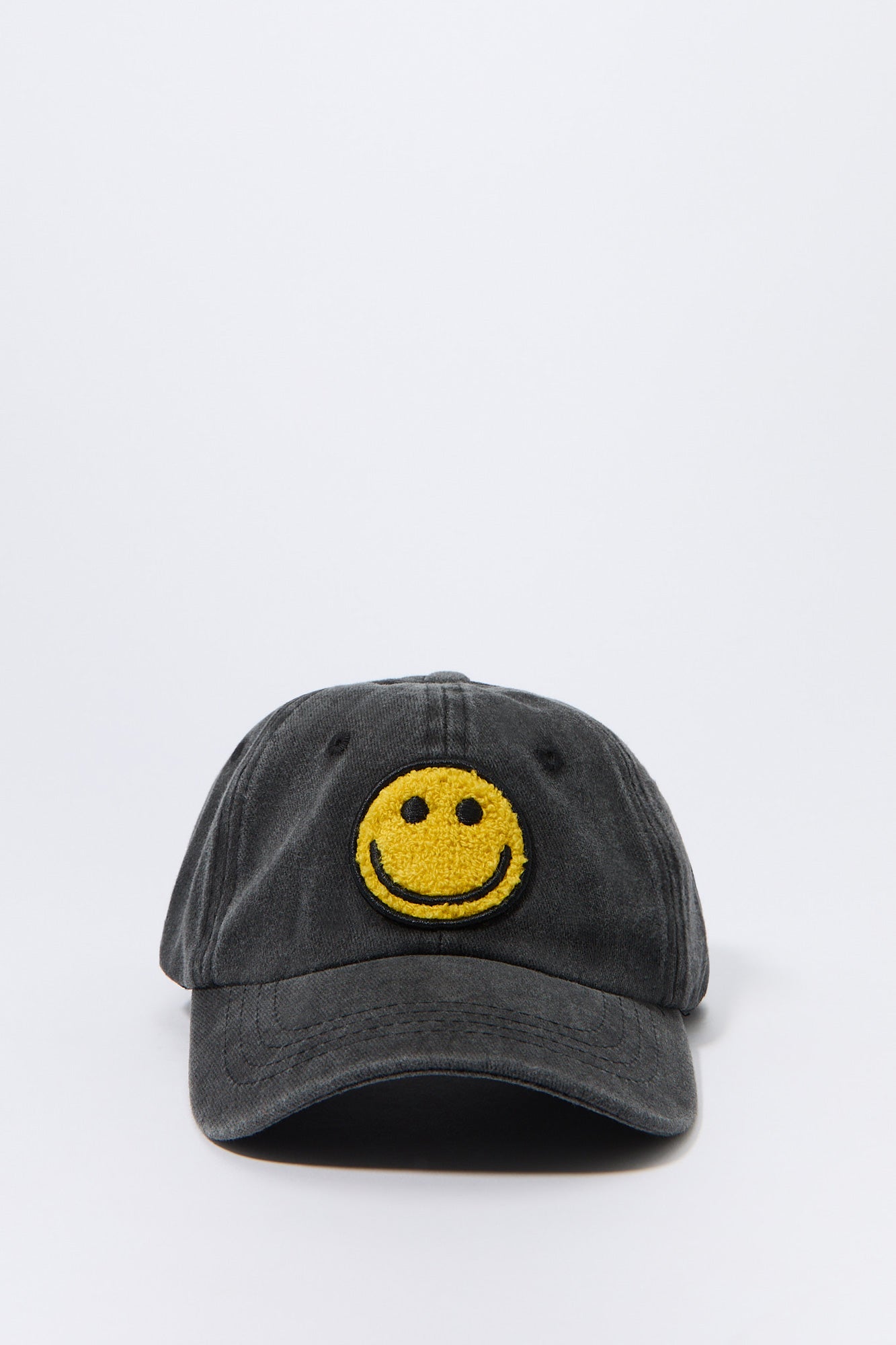 Girls Sherpa Smiley Face Baseball Hat