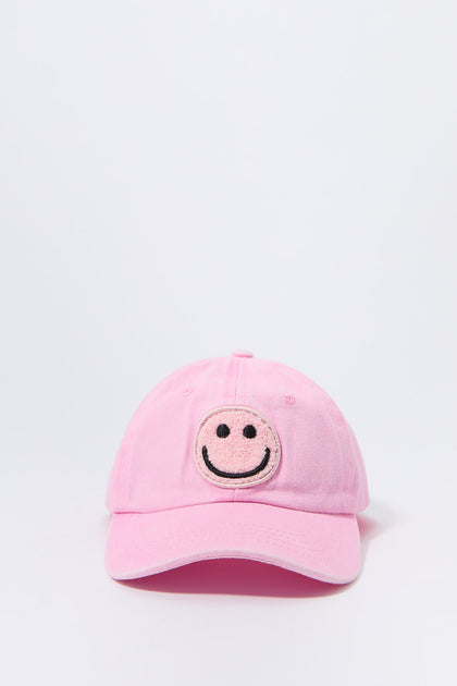 Casquette de baseball en Sherpa à imprimé Smiley Face pour fille