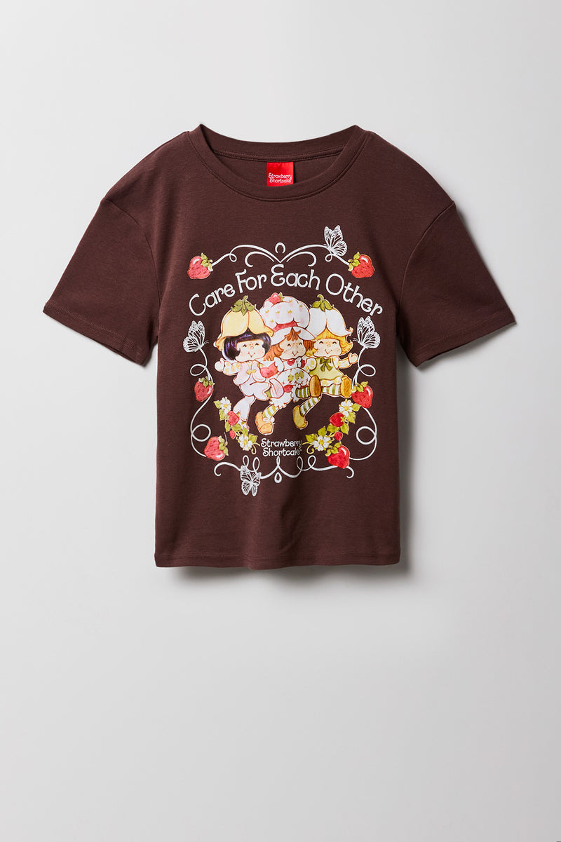 T-shirt côtelé à imprimé Strawberry Shortcake pour fille
