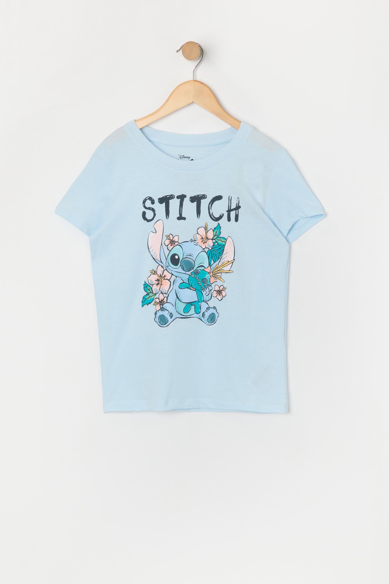 T-shirt bleu à imprimé Stitch pour fille