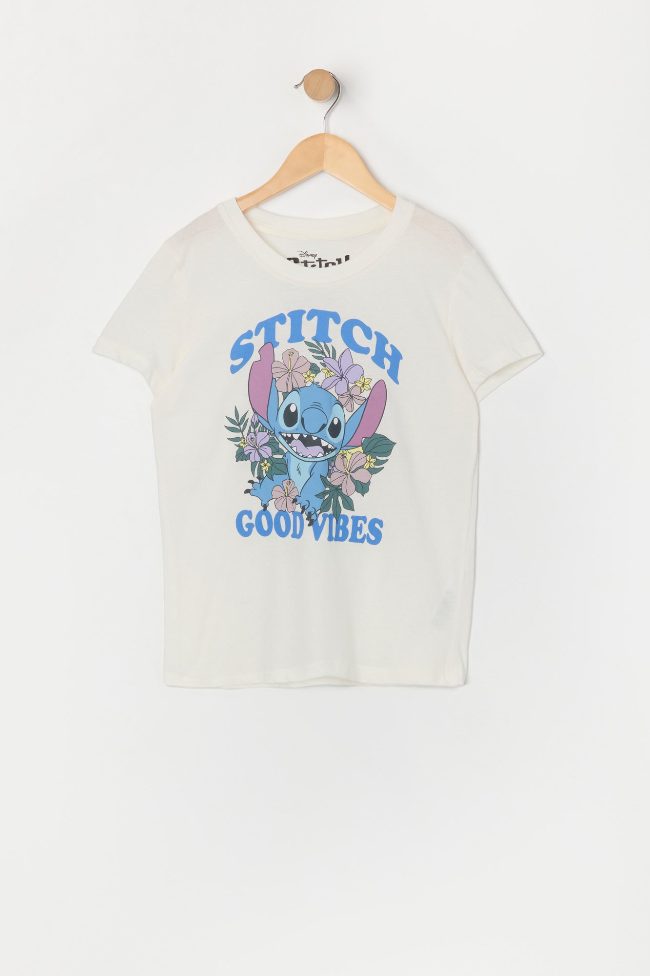 Girls Stitch Good Vibes Graphic T-Shirt
