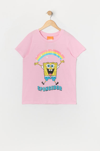 T-shirt à imprimé Rainbow SpongeBob pour fille