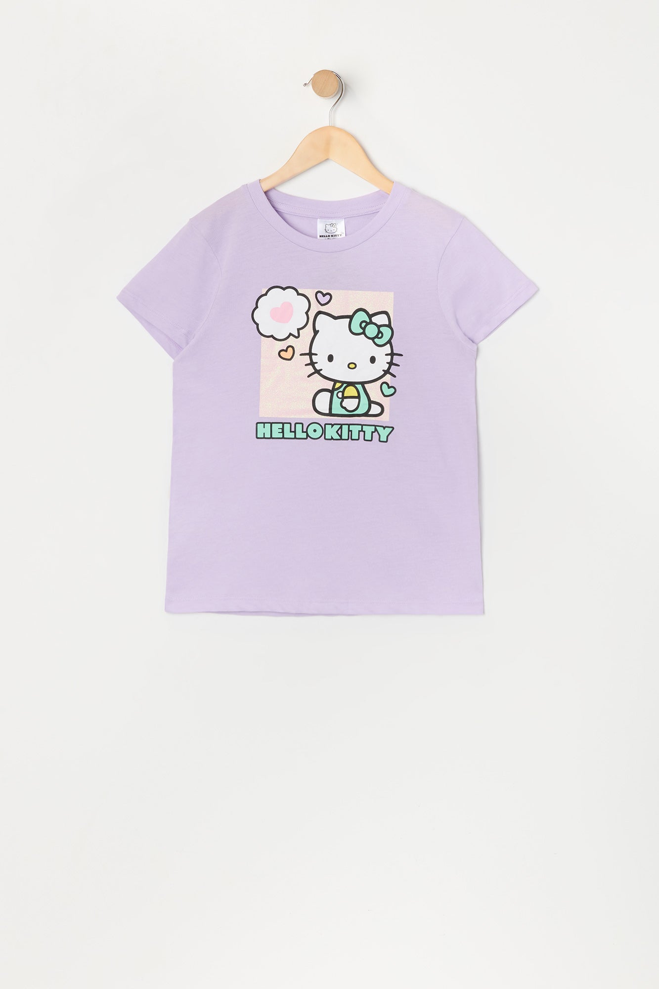 T-shirt pourpre à imprimé Hello Kitty pour fille