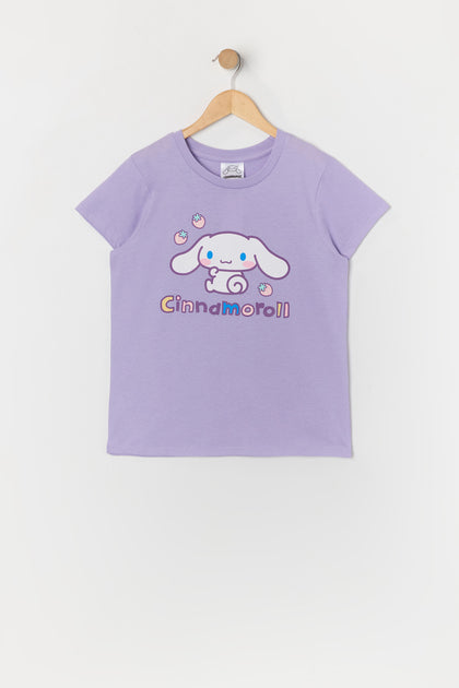 Girls Purple Cinnamoroll Graphic T-Shirt