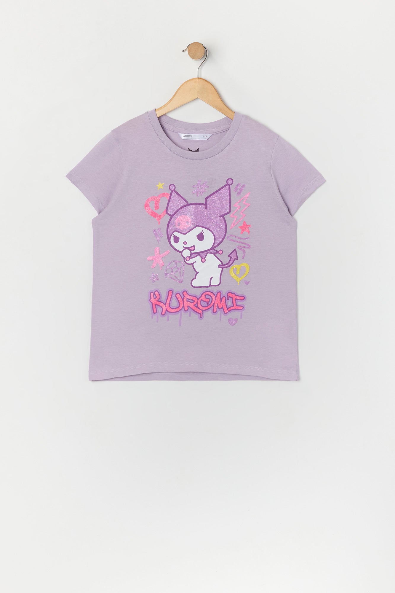 T-shirt à imprimé graffitis Kuromi pour fille