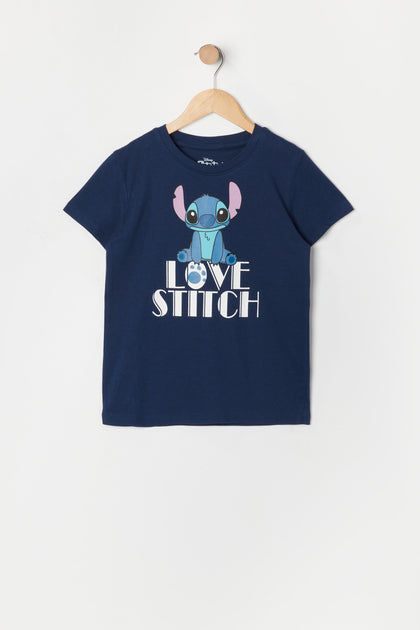 T-shirt à imprimé Love Stitch pour fille