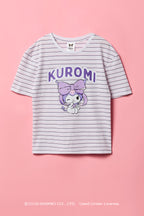 T-shirt rayé à imprimé Kuromi™ pour fille